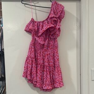 Buddy Love Pink and Red One Shoulder Dress